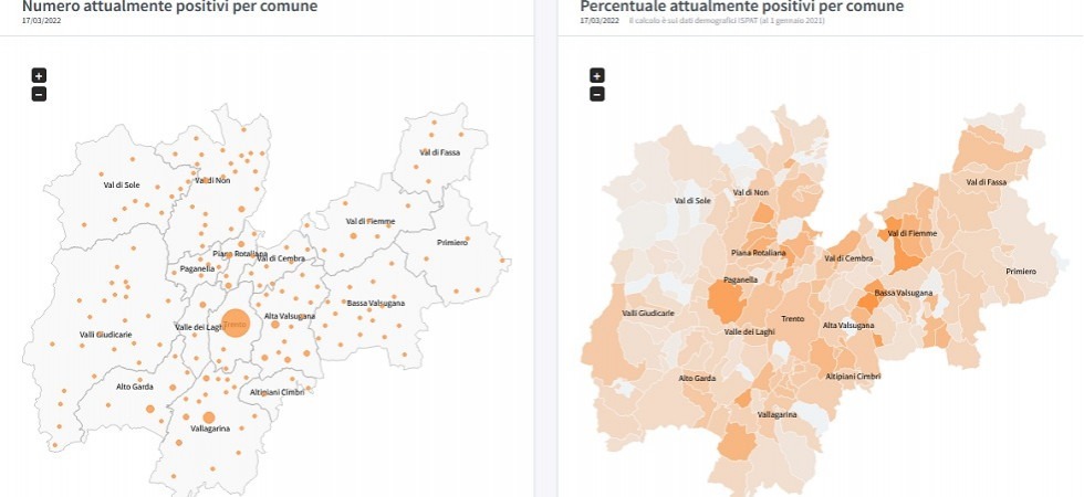 Covid in Trentino, l'1,6% della popolazione di Fierozzo positivo e 7 nuovi contagi a Lavis e Folgaria